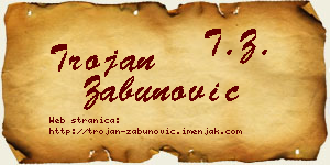 Trojan Zabunović vizit kartica
